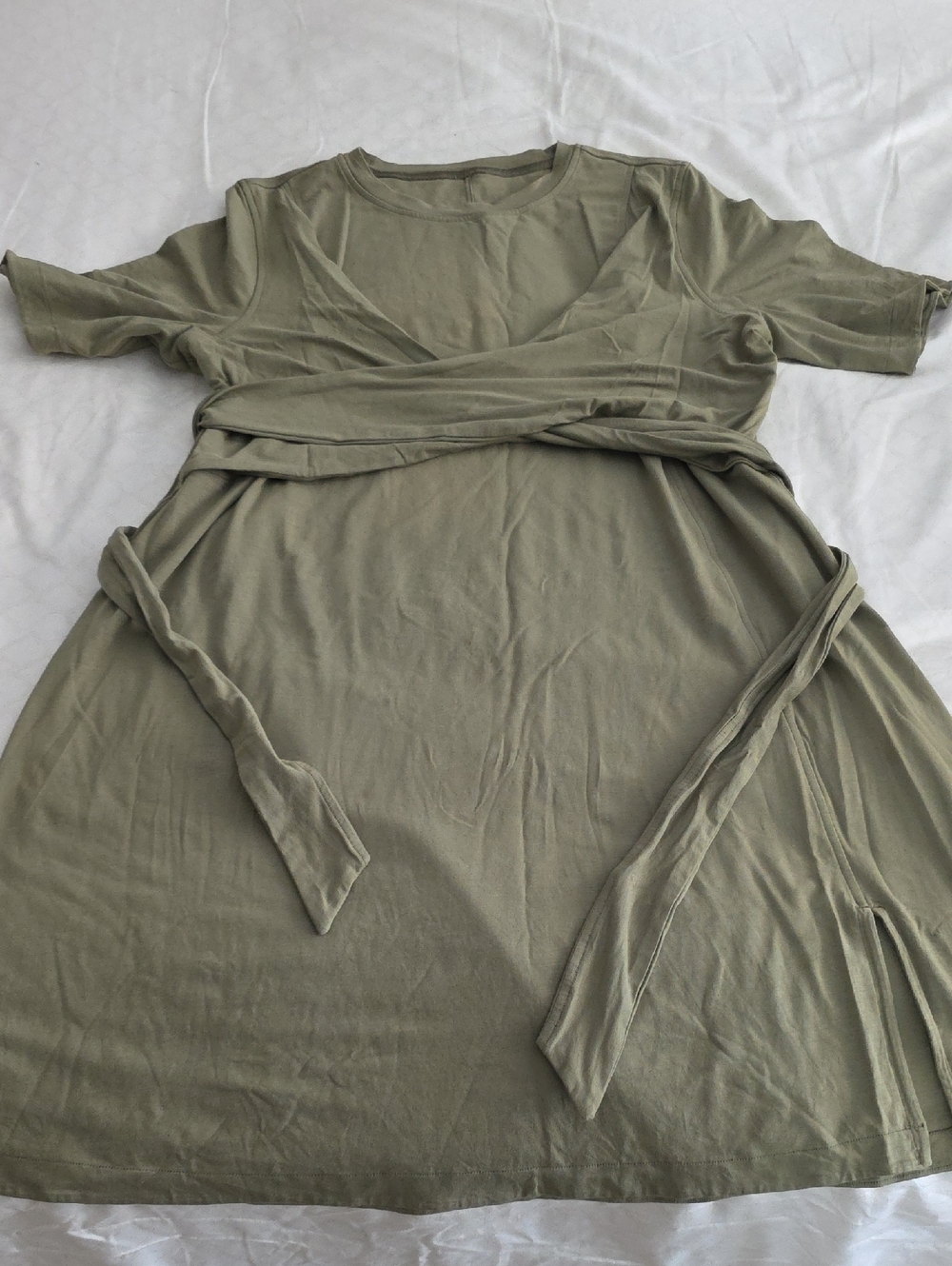 lululemon athletica Olive Green Short Sleeve Wrap Dress